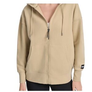 NWT DKNY Tan Full-Zip Hoodie